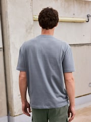 Dusky Blue Relaxed Fit Heavyweight T-Shirt - Image 3 of 6