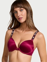Victoria's Secret Campari Red Push Up Shine Strap Bra - Image 1 of 3