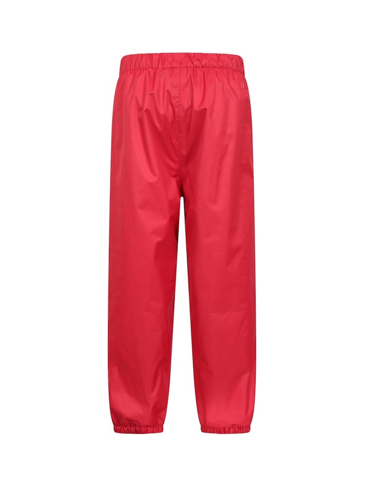 Mountain Warehouse Red Waterproof Fleece Lined Kids Trousers - Image 4 of 6