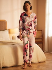 B by Ted Baker Teal Blue Cosy Floral Pyjamas - Image 1 of 13