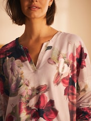 B by Ted Baker Teal Blue Cosy Floral Pyjamas - Image 5 of 13