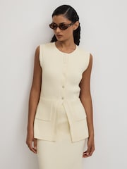 Anna Quan Knitted Cotton Sleeveless Cardigan - Image 1 of 6