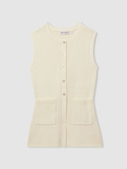 Anna Quan Knitted Cotton Sleeveless Cardigan - Image 2 of 6
