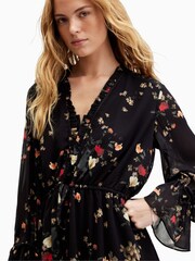 AllSaints Black Daria Kora Playsuit - Image 2 of 6