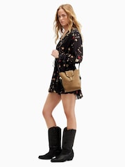AllSaints Black Daria Kora Playsuit - Image 3 of 6
