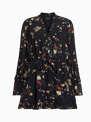 AllSaints Black Daria Kora Playsuit - Image 6 of 6