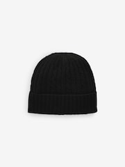 Black Cable Knit Beanie Hat (1-16yrs) - Image 1 of 3