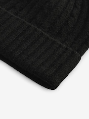 Black Cable Knit Beanie Hat (1-16yrs) - Image 2 of 3
