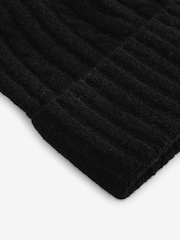 Black Cable Knit Beanie Hat (1-16yrs) - Image 3 of 3
