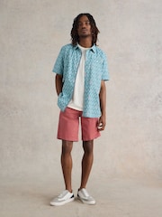 White Stuff Blue Geo Fish Printed Shirt - Image 1 of 7