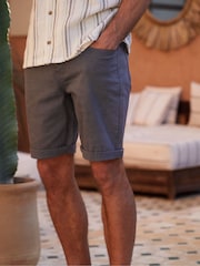 Threadbare Grey Overdyed Denim Shorts with Stretch - Image 3 of 5