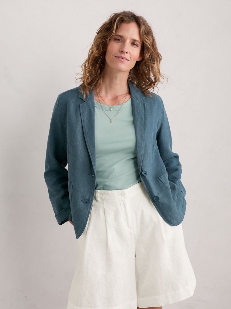 Seasalt Cornwall Blue Blinker Blazer - Image 1 of 7
