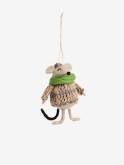 Brown Felt Mouse Christmas Bauble - Image 4 of 5
