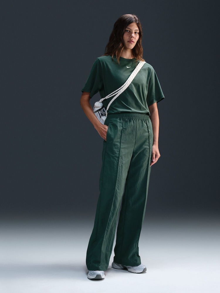 Nike Dark Green Oversized Mini Swoosh Sportswear T-Shirt - Image 1 of 5