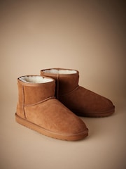 Tan Brown Signature Shearling Boots Slippers - Image 1 of 5