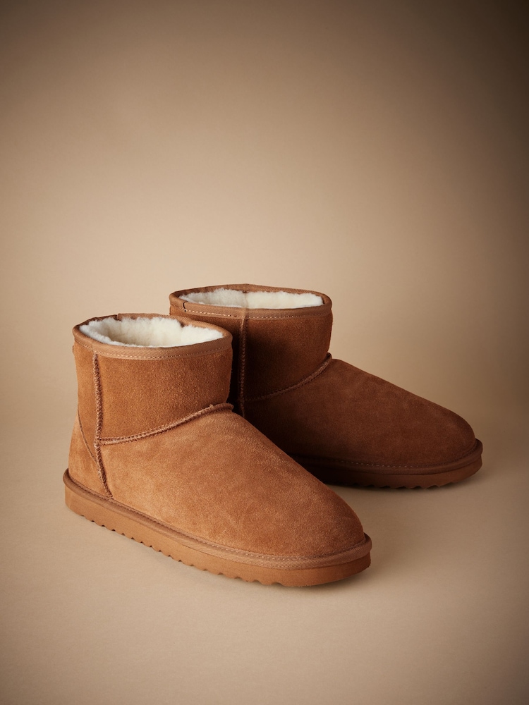Tan Brown Signature Shearling Boots Slippers - Image 1 of 5