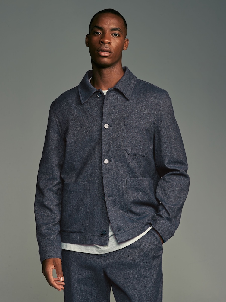 Blue EDIT Denim Look Shacket - Image 1 of 11