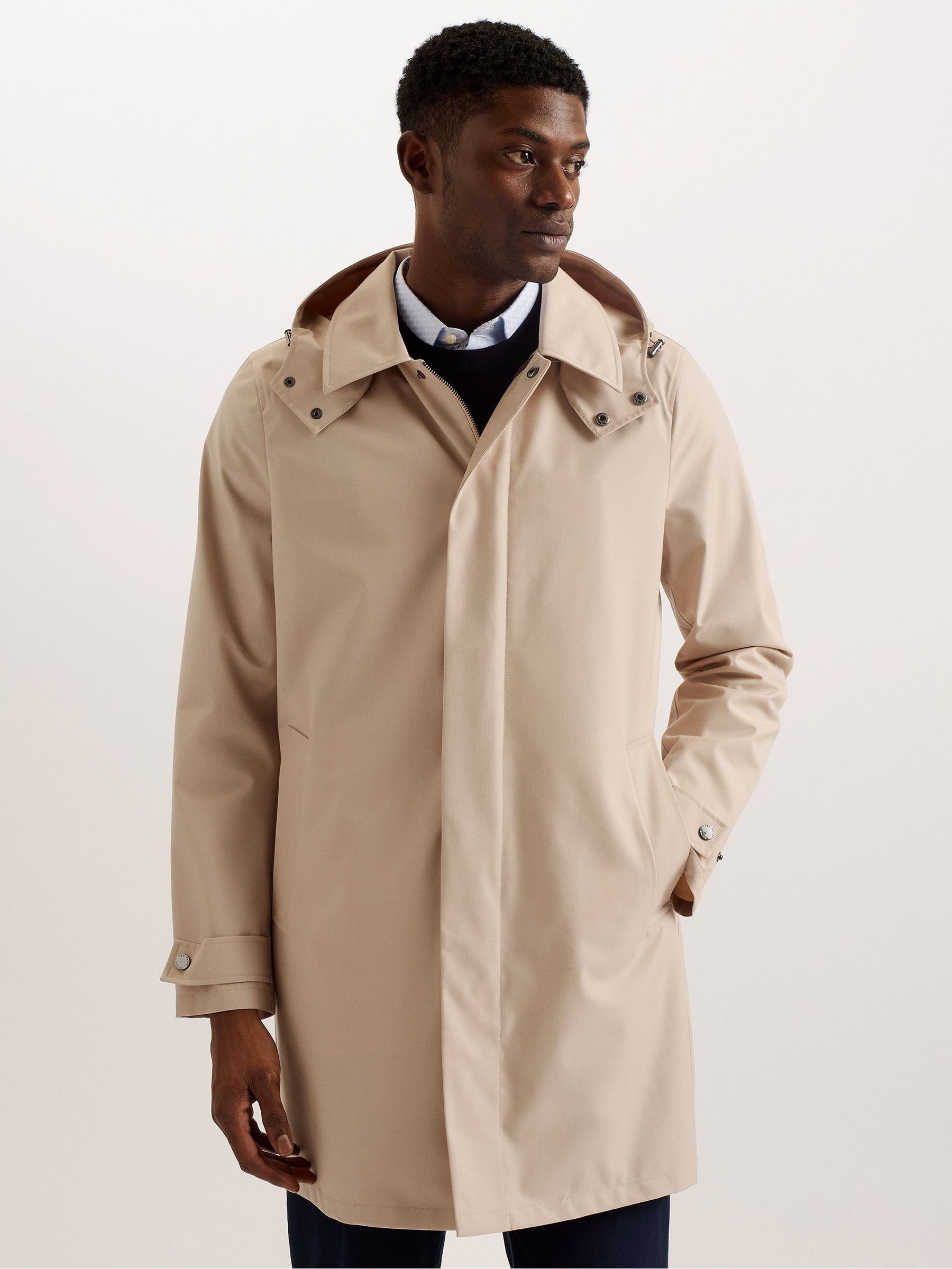 Buy Ted Baker Brown Batterc Hooded Commuter Trench Jacket from Next  Luxembourg