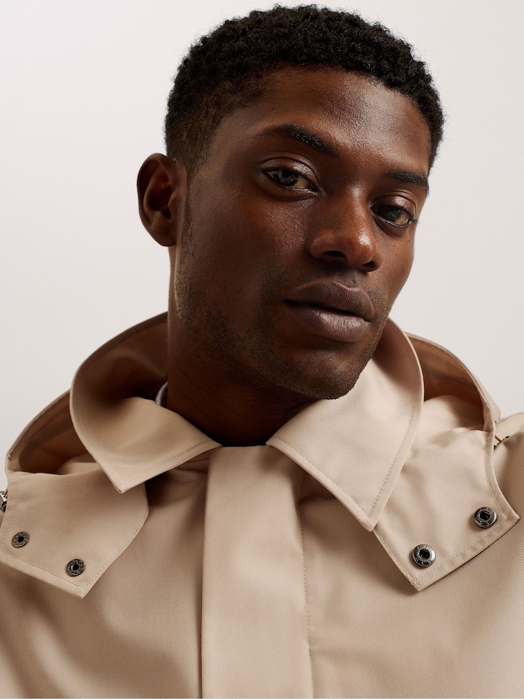 Ted Baker Brown Batterc Hooded Commuter Trench Jacket - Image 4 of 6