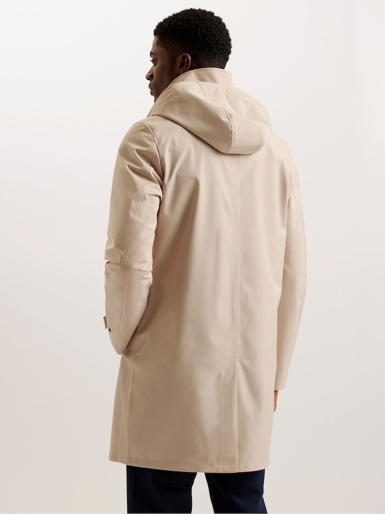 Ted Baker Brown Batterc Hooded Commuter Trench Jacket - Image 5 of 6