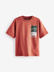 Rust Red Back Print Relaxed Fit Short Sleeve Graphic T-Shirt (3-16yrs) - Image 1 of 4