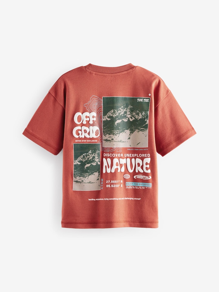 Rust Red Back Print Relaxed Fit Short Sleeve Graphic T-Shirt (3-16yrs) - Image 2 of 4