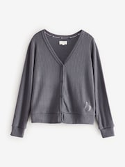 B By Ted Baker Charcoal Grey Floral Print Cosy Cardigan Jogger Pyjamas Set - Image 7 of 10