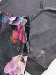 B By Ted Baker Charcoal Grey Floral Print Cosy Cardigan Jogger Pyjamas Set - Image 9 of 10