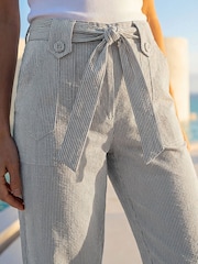 Roman Green Texture Stripe Crop Trousers - Image 4 of 4