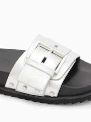 AllSaints Silver Ellie Stud Sliders - Image 6 of 7