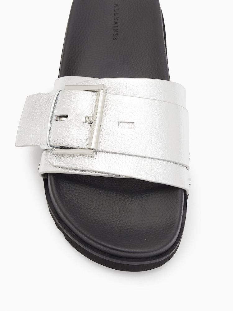 AllSaints Silver Ellie Stud Sliders - Image 7 of 7 AllSaints Silver Ellie Stud Sliders - Image 7 of 7