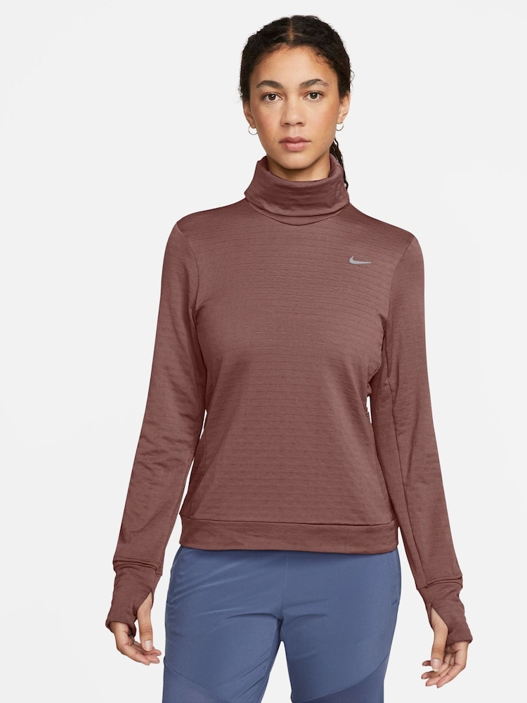 Nike Brown Therma-FIT Swift Element Turtleneck Running Top - Image 1 of 6