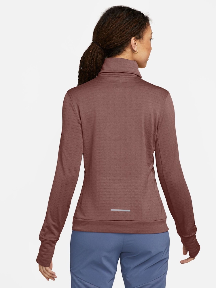 Nike Brown Therma-FIT Swift Element Turtleneck Running Top - Image 3 of 6