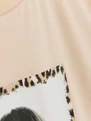 River Island Brown Girls 100% Cotton Leopard Print T-Shirt - Image 3 of 3