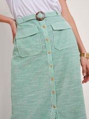 Monsoon Green Athena Stripe Skirt - Image 4 of 5