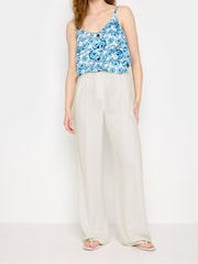 White - Long Tall Sally Linen Wide Leg Trousers - Image 2 of 6