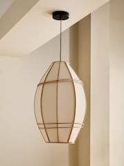 MADE.COM Cream Oval Judah Pendant Light - Image 2 of 5