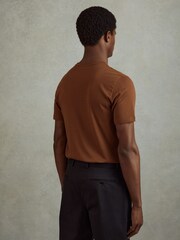 Reiss Mocha Brown Bless Cotton Crew Neck T-Shirt - Image 4 of 5