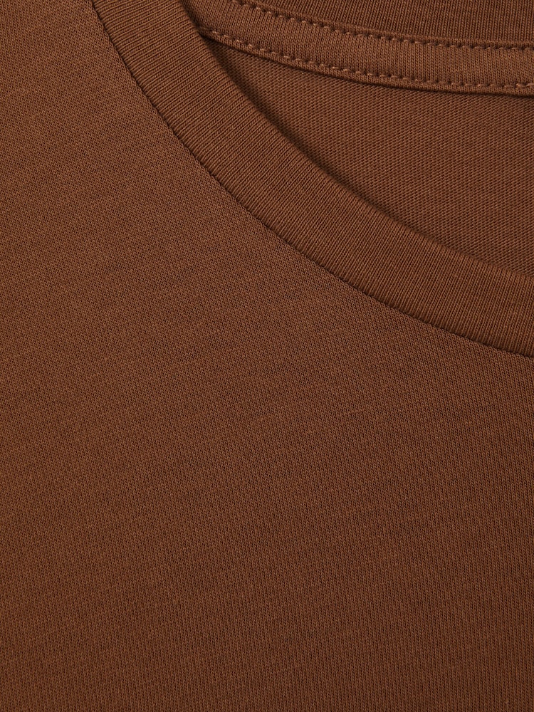 Reiss Mocha Brown Bless Cotton Crew Neck T-Shirt - Image 5 of 5
