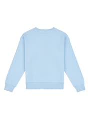 Jack Wills Blue Girls Back Graphic Loose Fit Crew 100% Cotton Sweatshirt - Image 6 of 7