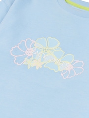 Jack Wills Blue Girls Back Graphic Loose Fit Crew 100% Cotton Sweatshirt - Image 7 of 7