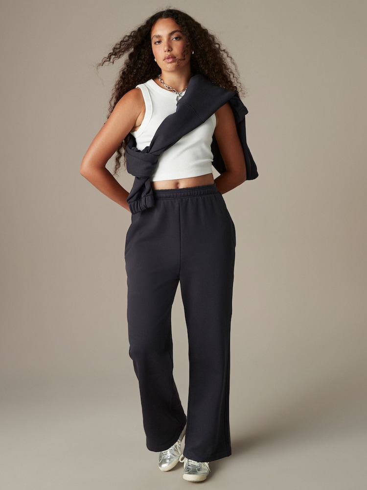 Tintenblau - Jogginghose aus weichem, schwerem Material mit Fleece-Futter und weitem Bein - Bild 2 von 8 Tintenblau - Jogginghose aus weichem, schwerem Material mit Fleece-Futter und weitem Bein - Bild 2 von 8