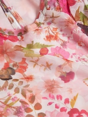 Ted Baker Pink Mildrd Mesh Mini Dress With Shoulder Gathers - Image 6 of 6