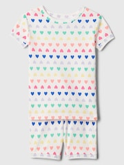 Gap White Heart Cotton Short Pyjama Set (6mths-5yrs) - Image 1 of 3