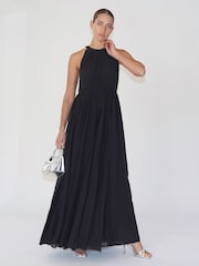 Religion Black Dusk Halter Neck Maxi Dress With Full Skirt - Image 1 of 6