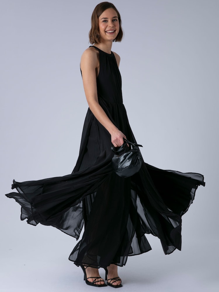 Maxi Dress High Low Skirt Black Satin Skirt Black Maxi Skirt