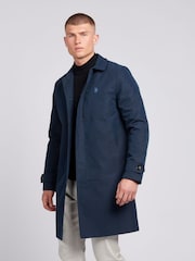 U.S. Polo Assn. Blue Mens 100% Cotton Flat Front Trench Coat - Image 3 of 8
