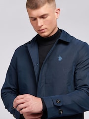 U.S. Polo Assn. Blue Mens 100% Cotton Flat Front Trench Coat - Image 6 of 8