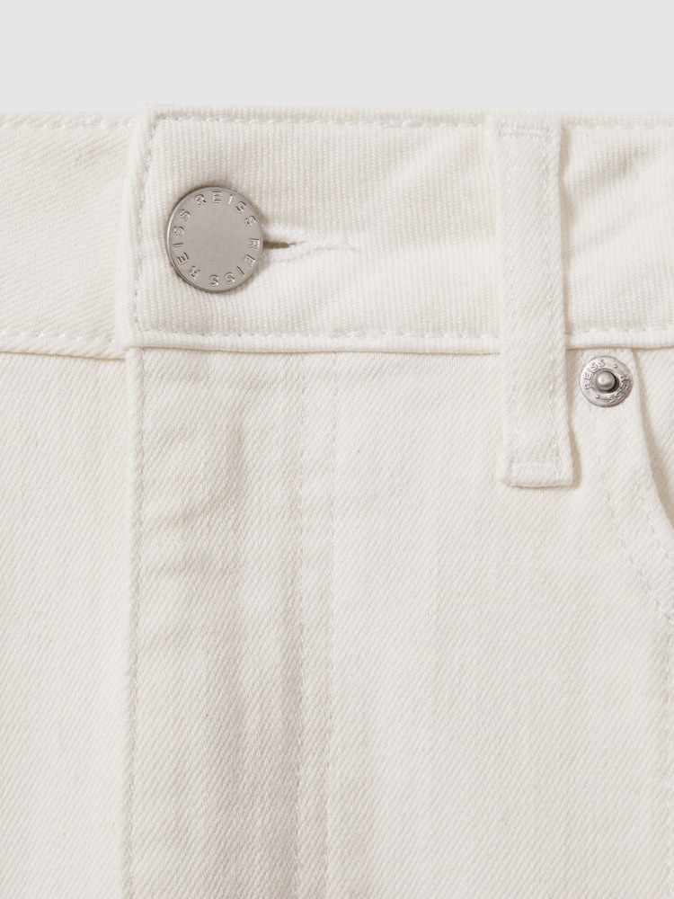 Reiss Ivory Danica High Rise Denim Midi Skirt - Image 5 of 5