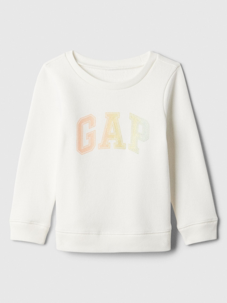 Gap White Glitter Logo Baby Sweatshirt (Newborn-5yrs) - Image 1 of 1